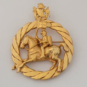 Horseman's badge Knight Brooch Heraldry Brooch Jousting Brooch Equestrian Brooch